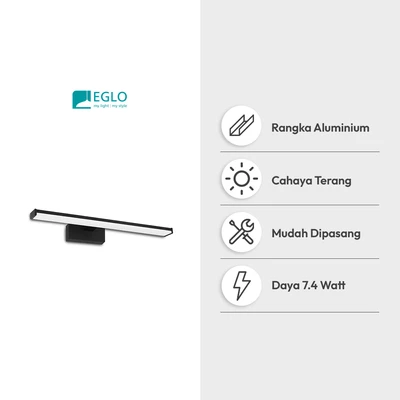 Gambar Eglo Galenzana Lampu Dinding Indoor LED 7.4 Watt IP44 - Hitam