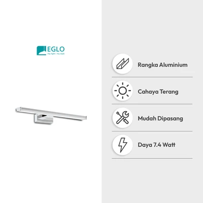 Gambar Eglo Galenzana Lampu Dinding Indoor LED 7.4 Watt IP44 Chrome - Silver