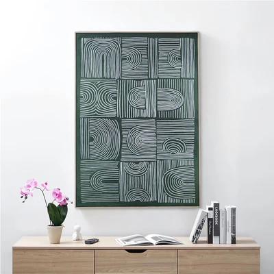 Gambar Informa Lukisan Kanvas Handmade & Print 3D 102.6x142.6 cm - Hijau