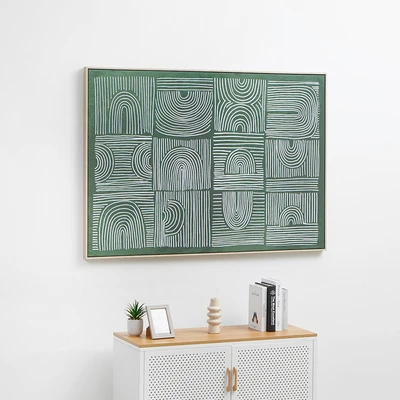 Gambar Informa Lukisan Kanvas Handmade & Print 3D 102.6x142.6 cm - Hijau