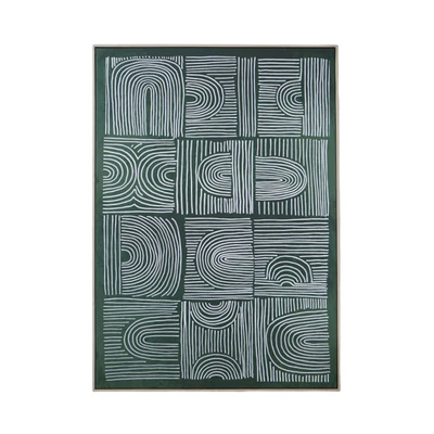 Gambar Informa Lukisan Kanvas Handmade & Print 3D 102.6x142.6 cm - Hijau