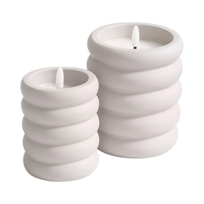 Gambar Informa Orion Lilin Flameless 11x13 cm Set 2 pcs - Krem
