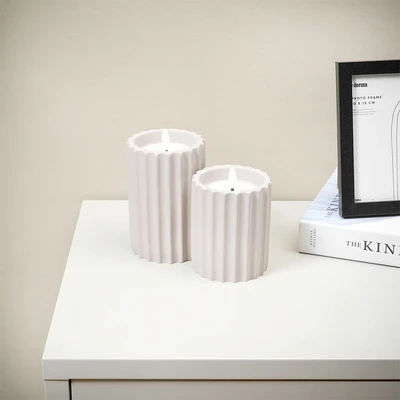 Gambar Informa Rigel Lilin Flameless 8.5x10 cm Set 2 pcs - Krem