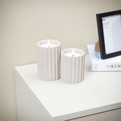 Gambar Informa Rigel Lilin Flameless 8.5x10 cm Set 2 pcs - Krem