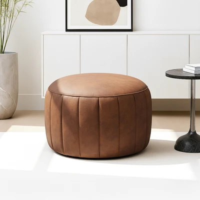Gambar Nordia Doria Bangku Ottoman Fabric - Cokelat Preson Camel