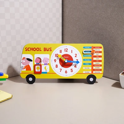 Gambar Forhom Jam Dinding Anak Happy Bus - Kuning