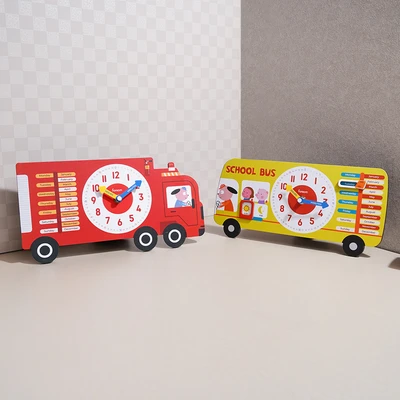 Gambar Forhom Jam Dinding Anak Happy Bus - Kuning