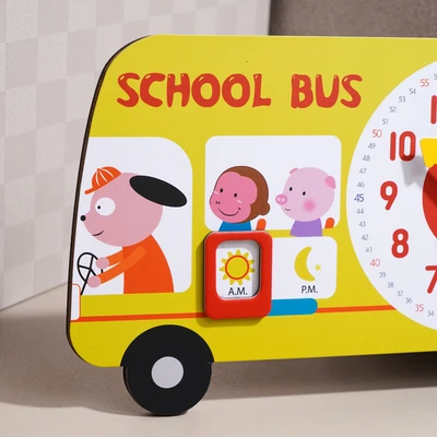 Gambar Forhom Jam Dinding Anak Happy Bus - Kuning