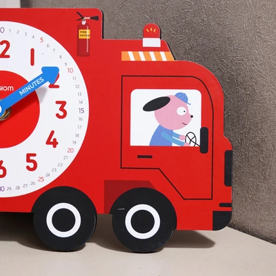Gambar Forhom Jam Dinding Anak Fire Truck - Merah