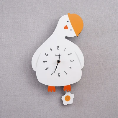 Gambar Forhom Jam Dinding Anak Duck - Putih