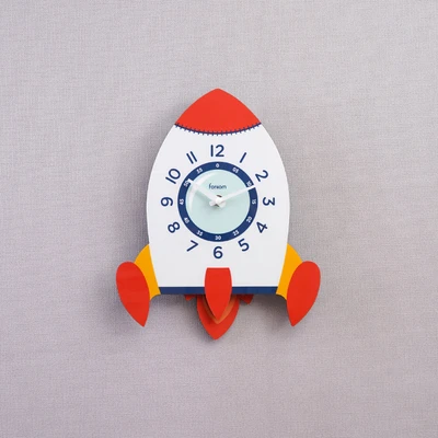 Gambar Forhom Jam Dinding Anak Rocket - Mix