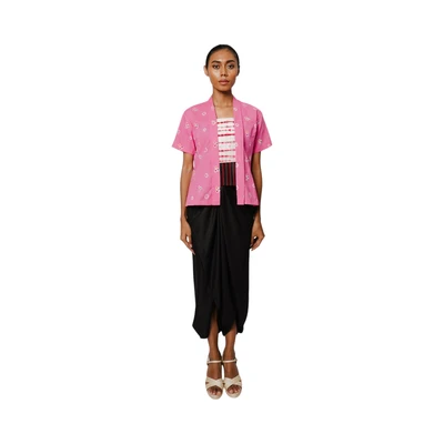 Gambar Pendopo Ukuran L Kebaya Wanita Jumputan - Pink Muda