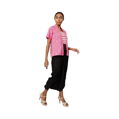 Gambar Pendopo Ukuran L Kebaya Wanita Jumputan - Pink Muda