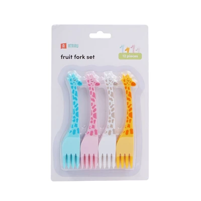 Gambar Ataru Garpu Buah Giraffe Set 12 pcs - Mix
