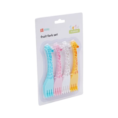 Gambar Ataru Garpu Buah Giraffe Set 12 pcs - Mix