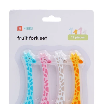 Gambar Ataru Garpu Buah Giraffe Set 12 pcs - Mix