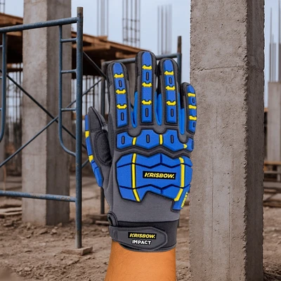Gambar Krisbow Ukuran L Sarung Tangan Pengaman Impact Mekanis Srsg519 - Hitam/Biru