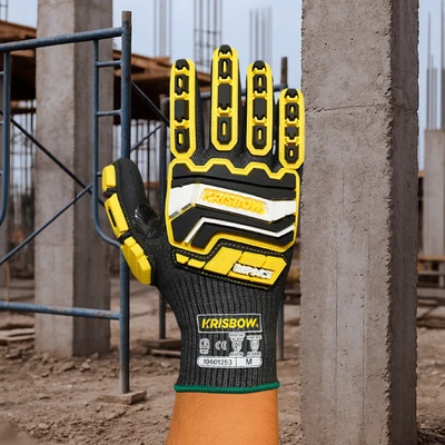 Gambar Krisbow Ukuran L Sarung Tangan Pengaman Impact Srsg513 - Hitam/Kuning