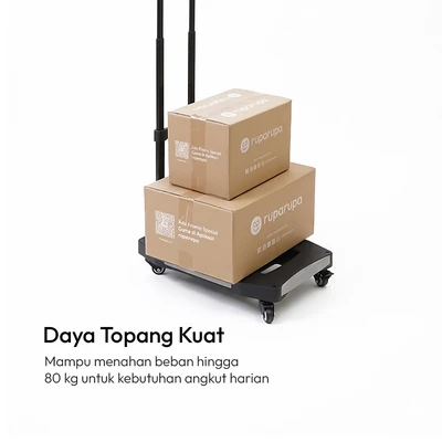 Gambar Maxbuilt Troli Barang Lipat Extendable 80 kg - Hitam