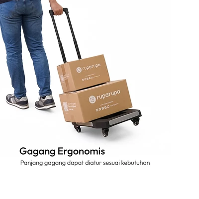 Gambar Maxbuilt Troli Barang Lipat Extendable 80 kg - Hitam