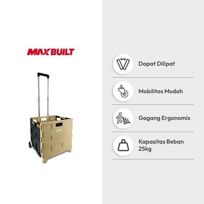 Gambar Maxbuilt Troli Lipat Portable 25 kg - Krem