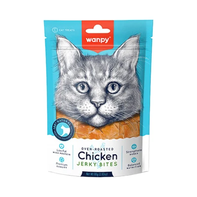 Gambar Wanpy Camilan Kucing Chicken Jerky Bites 80 gr