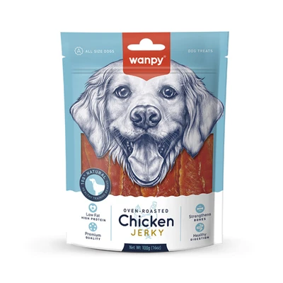 Gambar Wanpy Camilan Anjing Chicken Jerky 100 gr