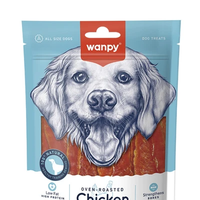 Gambar Wanpy Camilan Anjing Chicken Jerky 100 gr