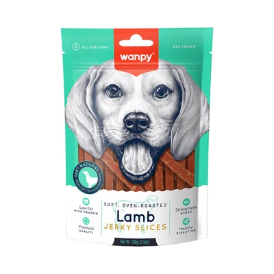 Gambar Wanpy Camilan Anjing Soft Lamb Jerky Slices 100 gr