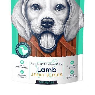 Gambar Wanpy Camilan Anjing Soft Lamb Jerky Slices 100 gr