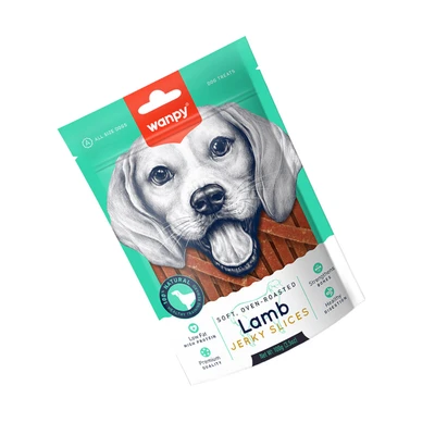 Gambar Wanpy Camilan Anjing Soft Lamb Jerky Slices 100 gr