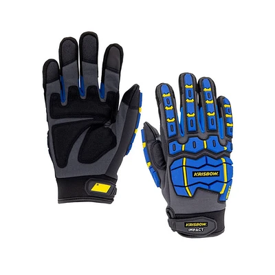 Gambar Krisbow Ukuran M Sarung Tangan Pengaman Impact Mekanis Srsg518 - Hitam/Biru