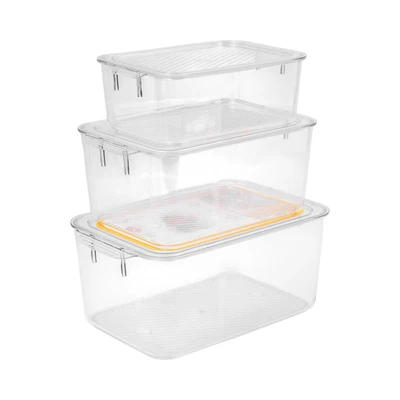 Gambar Picas Wadah Makanan Kulkas Set 3 pcs Transparan