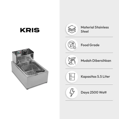 Gambar Kris Deep Fryer Elektrik 5.5 Liter - Abu-Abu