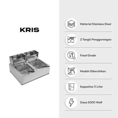 Gambar Kris Deep Fryer Elektrik 2x5.5 Ltr - Abu-Abu