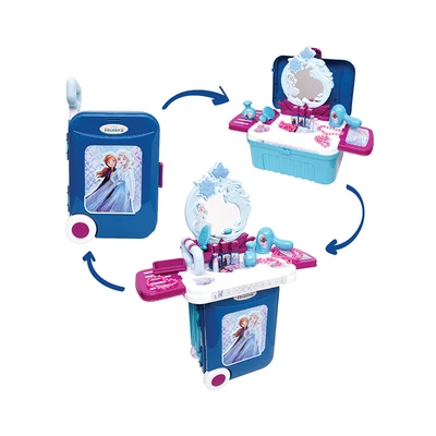 Gambar Pretty Missy Playset 3 In 1 Dressing Trolley Case Frozen Ii - Biru