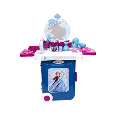 Gambar Pretty Missy Playset 3 In 1 Dressing Trolley Case Frozen Ii - Biru