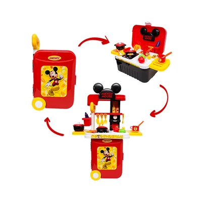 Gambar Pretty Missy Playset 3 In 1 Kitchen Set Trolley Case Mickey - Merah