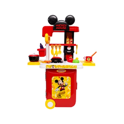 Gambar Pretty Missy Playset 3 In 1 Kitchen Set Trolley Case Mickey - Merah
