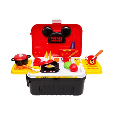 Gambar Pretty Missy Playset 3 In 1 Kitchen Set Trolley Case Mickey - Merah