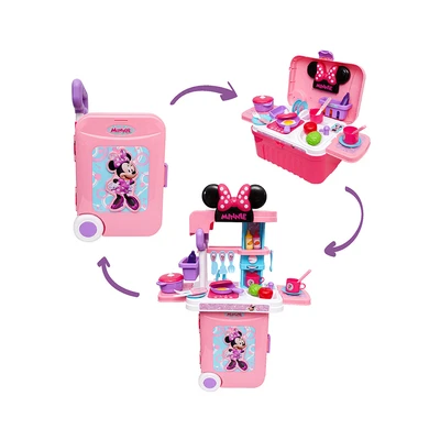 Gambar Pretty Missy Playset 3 In 1 Kitchen Set Trolley Case Minnie - Pink