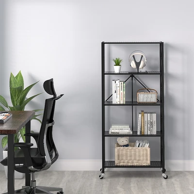 Gambar Stora Rak Troli Lipat 5 Tingkat Adjustable - Hitam