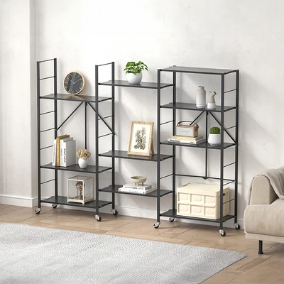 Gambar Stora Rak Troli Lipat 5 Tingkat Adjustable - Hitam