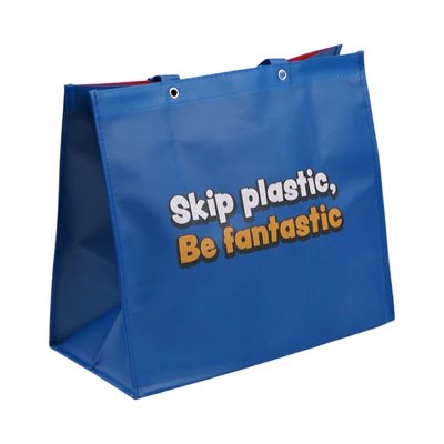 Gambar Passport Tas Belanja Skip Plastic Medium - Biru/Merah