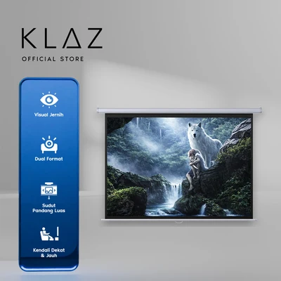 Gambar Klaz Layar Proyektor Otomatis 70 Inch - Putih