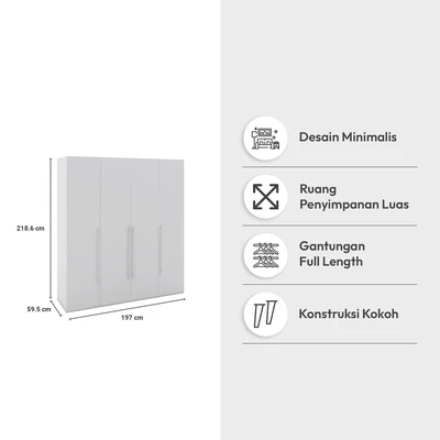 Gambar Informa Magnum III Lemari Pakaian 4 Pintu - Putih