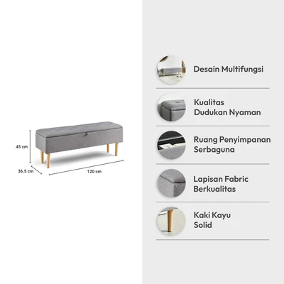 Gambar Informa Millie Bangku - Abu-Abu