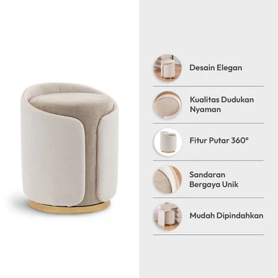 Gambar Informa Xela Bangku Fabric - Putih/Krem
