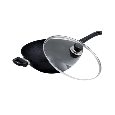 Gambar Scanpan Classic Wajan Wok Dengan Tutup Aluminium 30 cm - Hitam