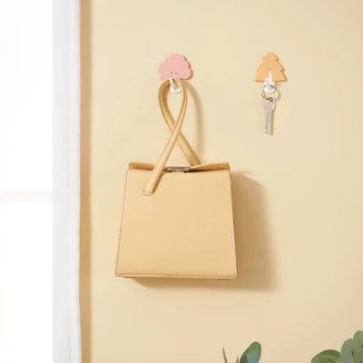 Gambar Stora Gantungan Dinding Permanen Design Tree Set 2 pcs - Pink/Kuning